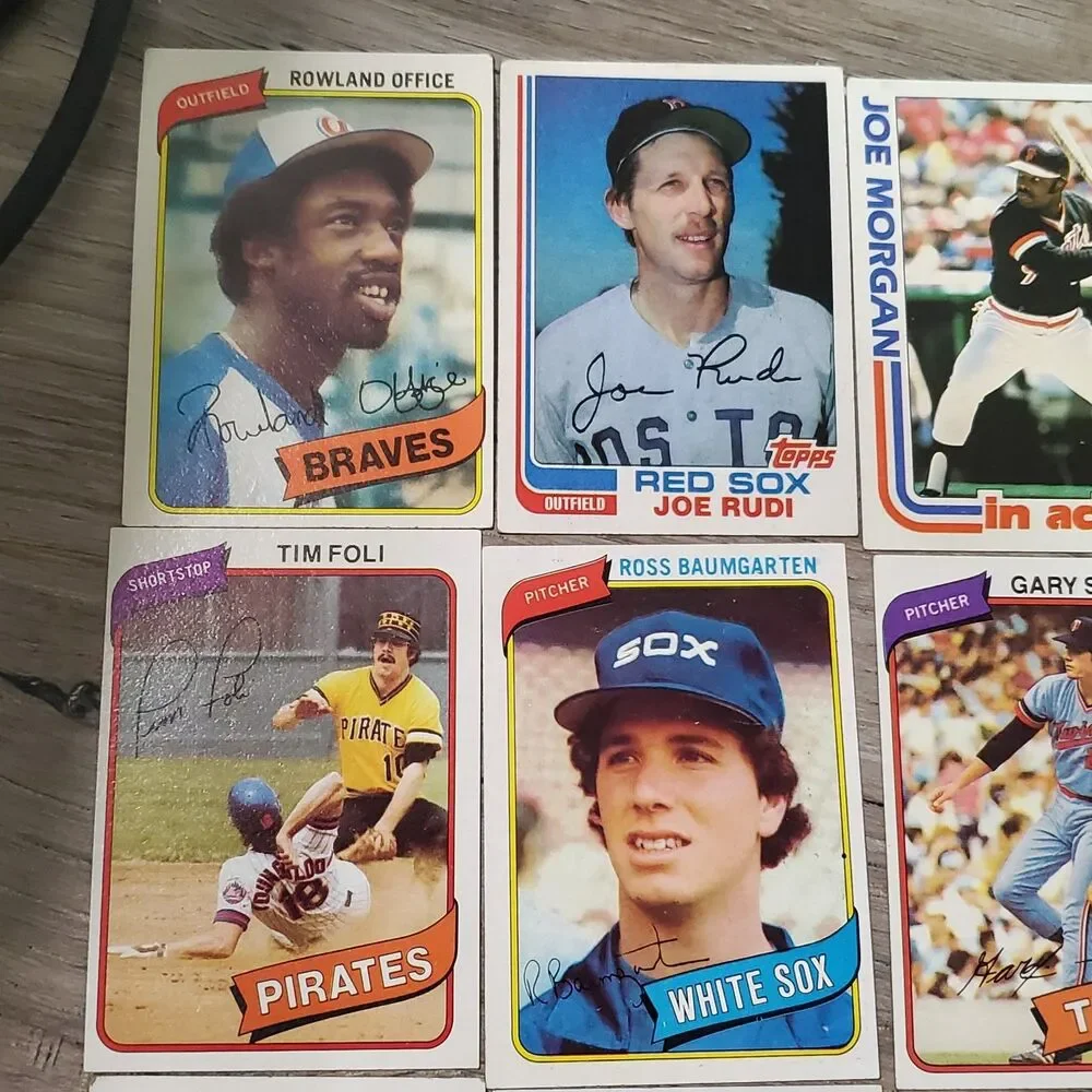Vintage Topps Baseball Card Lot (14 Cards) 1979 1980 Joe Morgan In Action Rudi